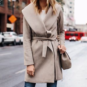 petite shawl collar wrap coat